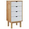 vidaXL Schubladenschrank OTTA Braun & Wei&szlig; 45x39x90 cm Massivholz
