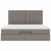 vidaXL Ottoman-Bett mit Matratze & LEDs Taupe 180x200 cm Stoff
