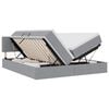 vidaXL Bett mit LED-Lichtleisten Hellgrau 200 x 200 cm Stoff