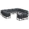 vidaXL Gartensofa-set mit Kissen 12 pcs Schwarz Aluminium