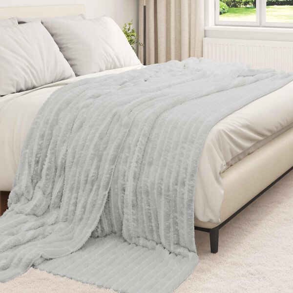 vidaXL &Uuml;berwurfdecke Grau 270 x 240 cm Fleece