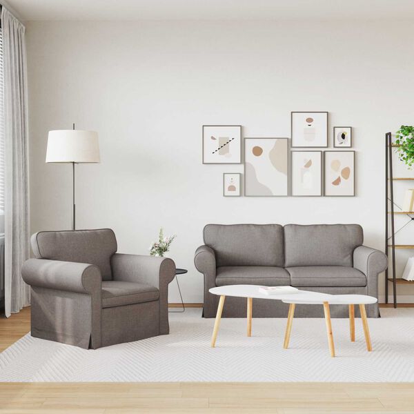 vidaXL Sofa 2 pcs Taupe 175 x 82 x 80 cm Stoff