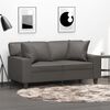 vidaXL 2-Sitzer-Sofa mit Kissen Grau 120 cm Kunstleder