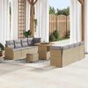 vidaXL Gartensofa-set mit Kissen 11 pcs Beige Poly-Rattan