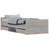 vidaXL Bettgestell mit Kopf- und Fu&szlig;teil Grau Sonoma 100x200 cm