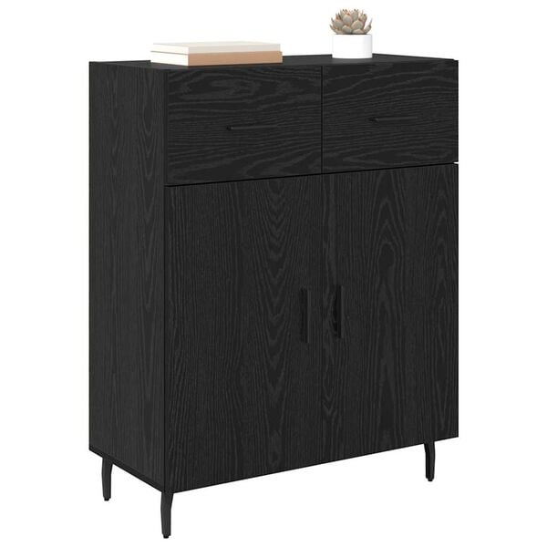 vidaXL Sideboard Schwarz Eichen-Optik 69,5 x 34 x 90 cm Holzwerkstoff