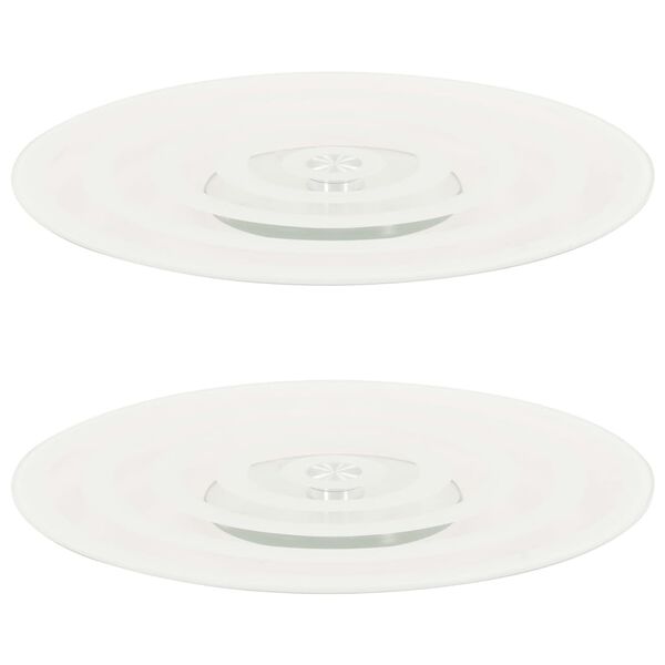 vidaXL Servierplatten 2 Stk. Drehbar Transparent 30 cm Hartglas