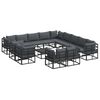vidaXL Gartensofa-set 14 stk. Schwarz Aluminium