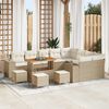 vidaXL Gartensofa-set mit Kissen 13 pcs Beige Poly-Rattan