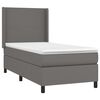 vidaXL Boxspringbett mit Matratze & LED Grau 90x200 cm Kunstleder