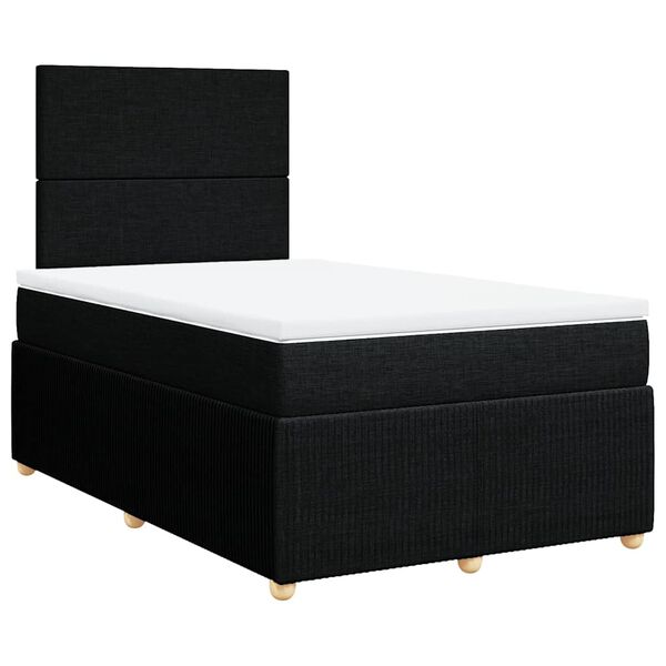 vidaXL Boxspringbett mit Matratze Schwarz 120x200 cm Stoff