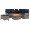 vidaXL M&ouml;belsets 5 Stk. Grau und Marineblau PE-Rattan