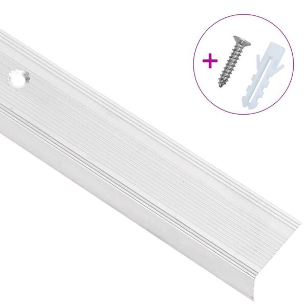 vidaXL Treppenkantenprofile in L-Form 5 Stk. Aluminium 100 cm Silbern