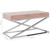 vidaXL Sitzbank Rosa Samt und Edelstahl