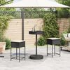 vidaXL 3-tlg. Gartenbar-Set mit Kissen Schwarz Poly Rattan
