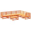 vidaXL 7-tlg. Garten-Sofagarnitur Wachsbraun Massivholz Kiefer