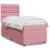 vidaXL Boxspringbett mit Matratze Rosa 90x200 cm Samt