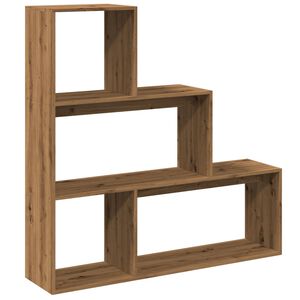 vidaXL Raumteiler-B&uuml;cherregal 3 Stufen Artisan-Eiche 123x29x123 cm