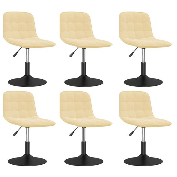 vidaXL Esszimmerst&uuml;hle 6 Stk. Drehbar Creme Samt
