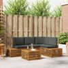 vidaXL Outdoor-Sofagarnitur mit Kissen 5 St&uuml;ck Natur und Anthrazit