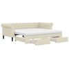vidaXL Tagesbett Ausziehbar mit Schubladen Creme 90x200 cm Kunstleder