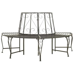 vidaXL Baumbank Halbrund 160 cm Stahl
