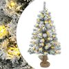 vidaXL Mini Weihnachtsbaum 45 cm 25 LEDs Warmes Wei&szlig; PVC Gr&uuml;n und Wei&szlig;