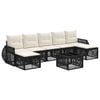 vidaXL Gartensofa-set 8 pcs Schwarz und Cremewei&szlig; Poly-Rattan