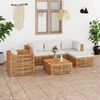 vidaXL 6-tlg. Garten-Lounge-Set mit Creme Kissen Massivholz Teak
