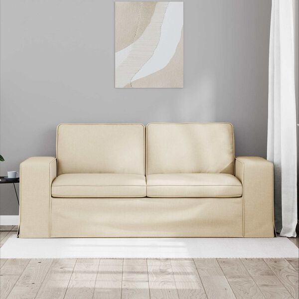 vidaXL Sofa 140cm Creme Metall