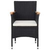vidaXL 5-tlg. Bistro-Set Poly-Rattan und Hartglas Schwarz