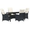 vidaXL Garten Essgruppe 5 stk. Schwarz Poly-Rattan