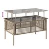 vidaXL 4-tlg. Garten-Sofagarnitur mit Kissen Beige Poly Rattan Glas