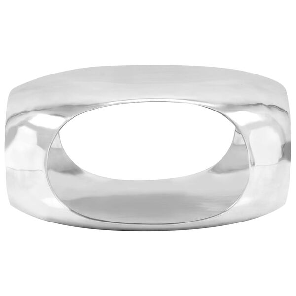 vidaXL Couchtisch Aluminiumguss 70x70x32 cm Silbern