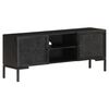 vidaXL TV-Schrank Schwarz 115x30x46 cm Massivholz Mango