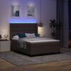 vidaXL LED Boxspringbett mit Matratze Dunkelbraun 140 x 190 cm Stoff
