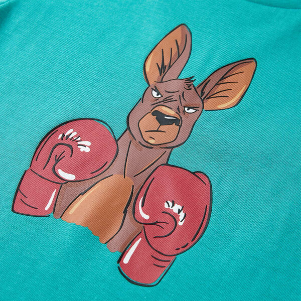 Kinder-Kurzarmshirt Dunkles Minzgr&uuml;n 104