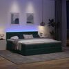 vidaXL Ottoman-Bett mit Matratzen & LEDs Dunkelgrün 180x200 cm Samt