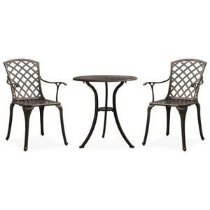 vidaXL 3-tlg. Bistro-Set Aluminiumguss Bronzen
