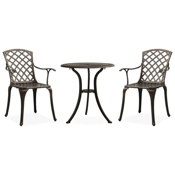 vidaXL 3-tlg. Bistro-Set Aluminiumguss Bronzen