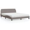 vidaXL Bett mit Matratze "Dover" Taupe 160x200 cm Stoff