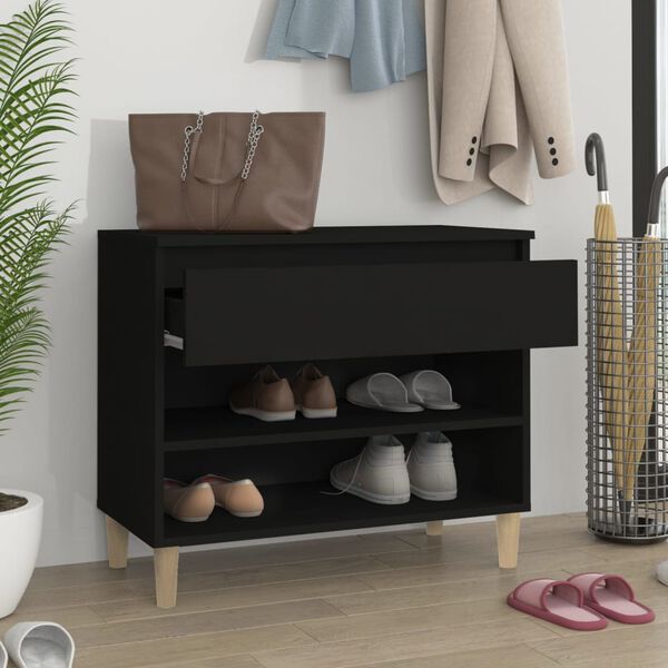 vidaXL Schuhregal Schwarz 70x36x60 cm Holzwerkstoff