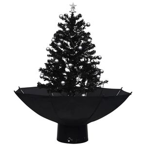 vidaXL Schneiender Weihnachtsbaum mit Schirmfuß Schwarz 75 cm PVC