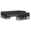 vidaXL Outdoor-Sofagarnitur 13 stk. Schwarz und Dunkelgrau Polyester