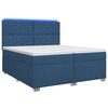 vidaXL Boxspringbett mit Matratze mit Kopfteil Blau 200 x 200 cm Stoff
