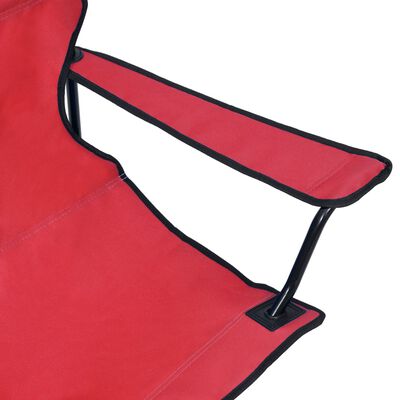 vidaXL Campingstuhl 2-Sitzer Klappbar Stahl und Stoff Rot