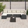 vidaXL Garten-Sofa-Set mit Kissen 8 pcs Schwarz Poly Rattan