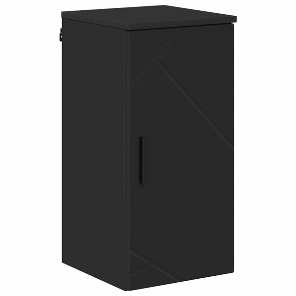 vidaXL Badezimmerschrank Wandmontiert Schwarz 30 x 31,5 x 61 cm