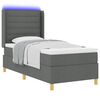 vidaXL Boxspringbett mit Matratze mit Kopfteil Grau 90 x 190 cm Stoff