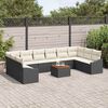 vidaXL Garten-Sofa-Set mit Kissen 11 pcs Schwarz Poly Rattan